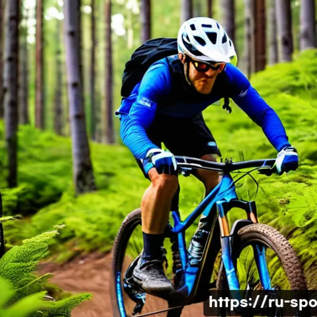 산악자전거 기본 스킬 - **Prompt 1: Dynamic Mountain Biker in Flow**
    A male mountain biker, mid-20s, with a focused yet ...